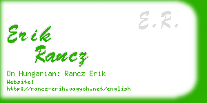 erik rancz business card